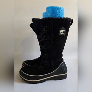 Sorel Tivoli High II Women's Black Suede Waterproof Snow Boot Size 7